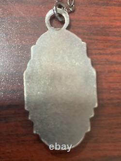 Vtg. Air Forces U S Army Sterling Silver Blue Pendant & Chain 19.75