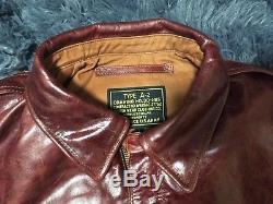 Vtg Army Air Force A-2 Reproduction Leather Flyers flight bomber jacket L