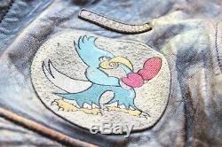 Vtg. Avirex Type A-2 Army Air Forces Flight Jacket with Pin-Up Girl / Bird Patch
