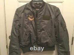 Vtg Dobbs USAF Air Force Military Flying Jacket type MA-1 Bomber Army Green