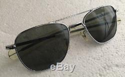 Vtg RANDOLPH ENGINEERING Silver Frame Pilot SUNGLASSES USA air force grade ARMY