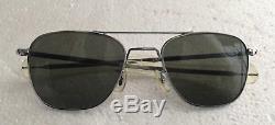 Vtg RANDOLPH ENGINEERING Silver Frame Pilot SUNGLASSES USA air force grade ARMY