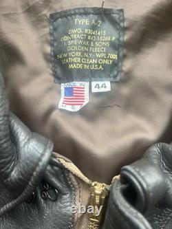 Vtg Seal Cowhide I. SPIEWAK & SONS Type A-2 US Army Air Forces Bomber Jacket 44