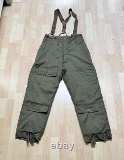 Vtg WW2 40's US Army Air Force A-9 Cold Weather Flight Pants sz 36 with Suspenders
