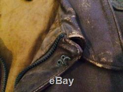 Vtg WWII Army Air Force A-2 Leather Flight Bomber Jacket 42 L