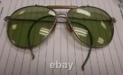 Vtg WWII B&L Bausch & Lomb AN-6531 US Army Air Force Aviator Sunglasses Green