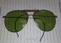 Vtg WWII B&L Bausch & Lomb AN-6531 US Army Air Force Aviator Sunglasses Green