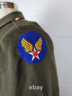 Vtg WWII US Army Air Force OD Tunic Jacket 1st Lt. Lieutenant Named Dated 1945
