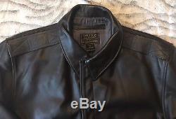 WILLIS & GEIGER Air Force US Army A2 Brown Leather Flight Jacket Sz 44T XLT