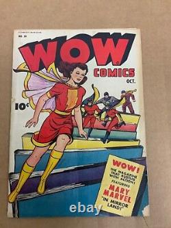 WOW Comics #30 MARY MARVEL 1944 WW2 WWII PSA RACIST PANELS OTTO BINDER FAWCETT