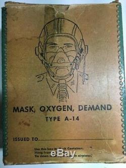 WW 2 Oxygen Mask Demand A-14 Vintage Pilots Helmet Goggles Air Force Army Flying