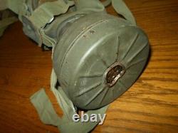 WW II German Army Air Force M30 GAS MASK & CANISTER NAMED NICE