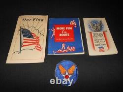 WW II US Army Air Force OFFICER VISOR CRUSHER CAP GLASSES BOOKS VET ESTATE
