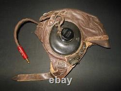 WW II US Army Air Force TYPE A-11 FLIGHT HELMET & EARHONES SUPERB