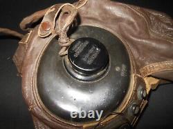 WW II US Army Air Force TYPE A-11 FLIGHT HELMET & EARHONES SUPERB