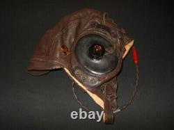 WW II US Army Air Force TYPE A-11 FLIGHT HELMET & EARHONES VET ESTATE NICE