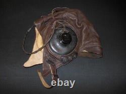 WW II US Army Air Force TYPE A-11 FLIGHT HELMET & EARHONES VET ESTATE NICE