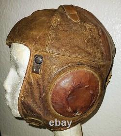 WW1 US Army Air Force Leather Flight Helmet 1-A Made By Western Electric Co