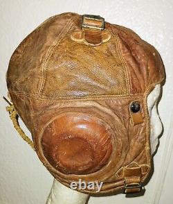 WW1 US Army Air Force Leather Flight Helmet 1-A Made By Western Electric Co