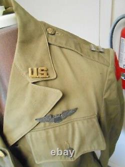 WW2 28th Division US Army Air Force Pilots Tunic 3 Sterling Silver Wings