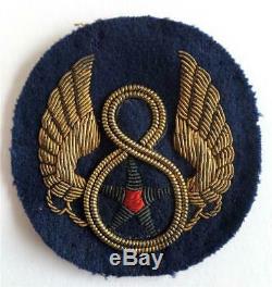 WW2 8th Army Air Force Theater made Bullion patch Scarce unusual variety