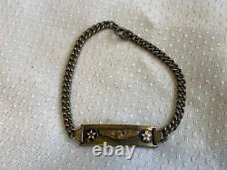 WW2 Army Air Force Pilot Sterling Silver Sweetheart Bracelet 10.54g 6.75