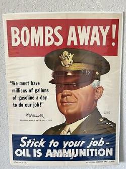 WW2 Authentic Petroleum War Council Poster Hap Arnold US Army Air Force General