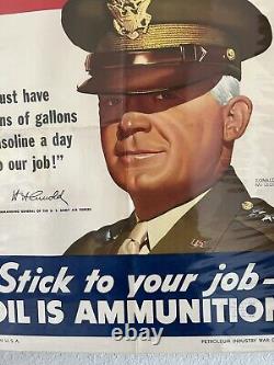 WW2 Authentic Petroleum War Council Poster Hap Arnold US Army Air Force General