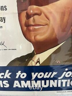 WW2 Authentic Petroleum War Council Poster Hap Arnold US Army Air Force General