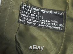 WW2 C-1 Survival Vest With Holster Army Air Force Logo Adjustable