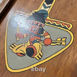 WW2 Hand Painted 72nd Fighter Squadron Emblem On Wood Army Air Force USAAF 1940s
