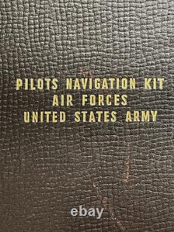 WW2 Pilots Navigation Kit AIR FORCE US Army Flight Bag, WEEMS Aircraft Plotter