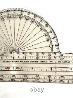 WW2 Pilots Navigation Kit AIR FORCE US Army Flight Bag, WEEMS Aircraft Plotter