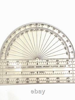 WW2 Pilots Navigation Kit AIR FORCE US Army Flight Bag, WEEMS Aircraft Plotter