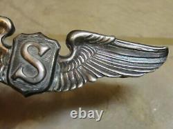 WW2 Service pin Pilot Sterling Silver Pin 3 USAF Army Air Force Army Air Corps