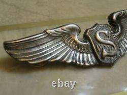 WW2 Service pin Pilot Sterling Silver Pin 3 USAF Army Air Force Army Air Corps