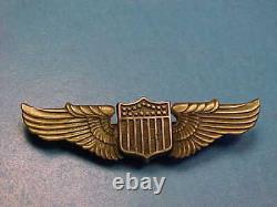 WW2 Sterling US Army Air Force Pilot Sweetheart Wings Badge Pin Sew On Pinback