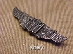 WW2 Sterling US Army Air Force Pilot Sweetheart Wings Badge Pin Sew On Pinback