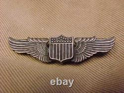 WW2 Sterling US Army Air Force Pilot Sweetheart Wings Badge Pin Sew On Pinback