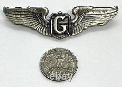 WW2 Sterling US Army Air forces G Clider Pilots Pin Wings Badge 3 x 0.7/8