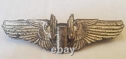 WW2 Sterling silver patina US Army Air Force Aerial Gunner Wing pin