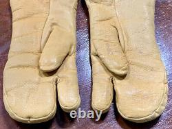 WW2 U. S. Army Air Force Leather Wool Gunners Gloves A-9A Medium Crocteta USAF