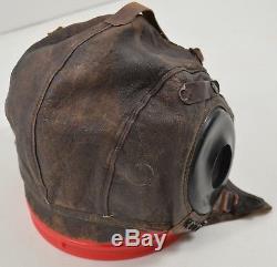 WW2 U. S. Army Air Force Type A-11 Leather Pilots Helmet Cap