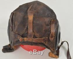 WW2 U. S. Army Air Force Type A-11 Leather Pilots Helmet Cap