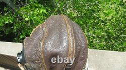 WW2 US ARMY AIR FORCE Type A-11 Leather Flight Helmet Skull Cap WIRED