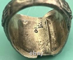 WW2 US ARMY AIR FORCES Ring Silver made USAAF propeller wing Sz 8.5