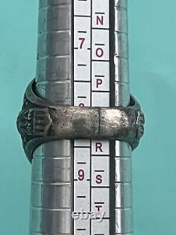 WW2 US ARMY AIR FORCES Ring Silver made USAAF propeller wing Sz 8.5