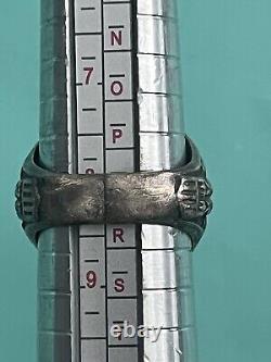 WW2 US ARMY AIR FORCES Ring Silver made USAAF propeller wing Sz 8.5