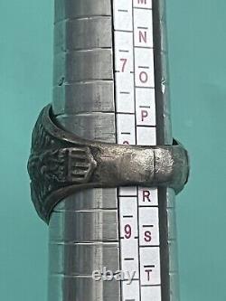 WW2 US ARMY AIR FORCES Ring Silver made USAAF propeller wing Sz 8.5