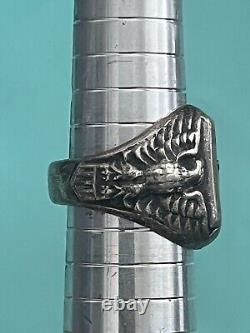 WW2 US ARMY AIR FORCES Ring Silver made USAAF propeller wing Sz 8.5